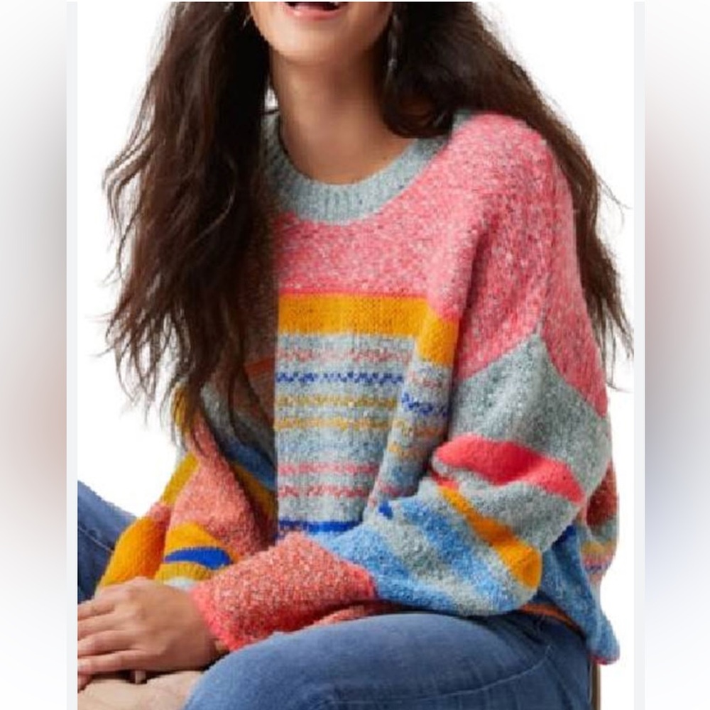 Sincerely Julies Patchwork Multicolor Sweater - image 5